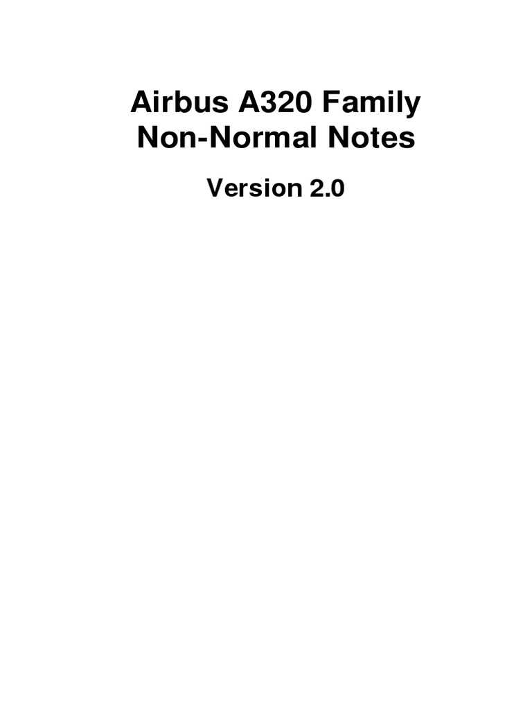 Airbus A320 Family Non-Normal Notes PDF | PDF | Landing Gear | Flight