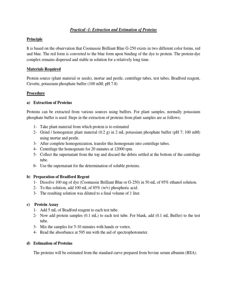 3 - Practical-3 - Extraction and Estimation of Proteins | PDF | Science ...
