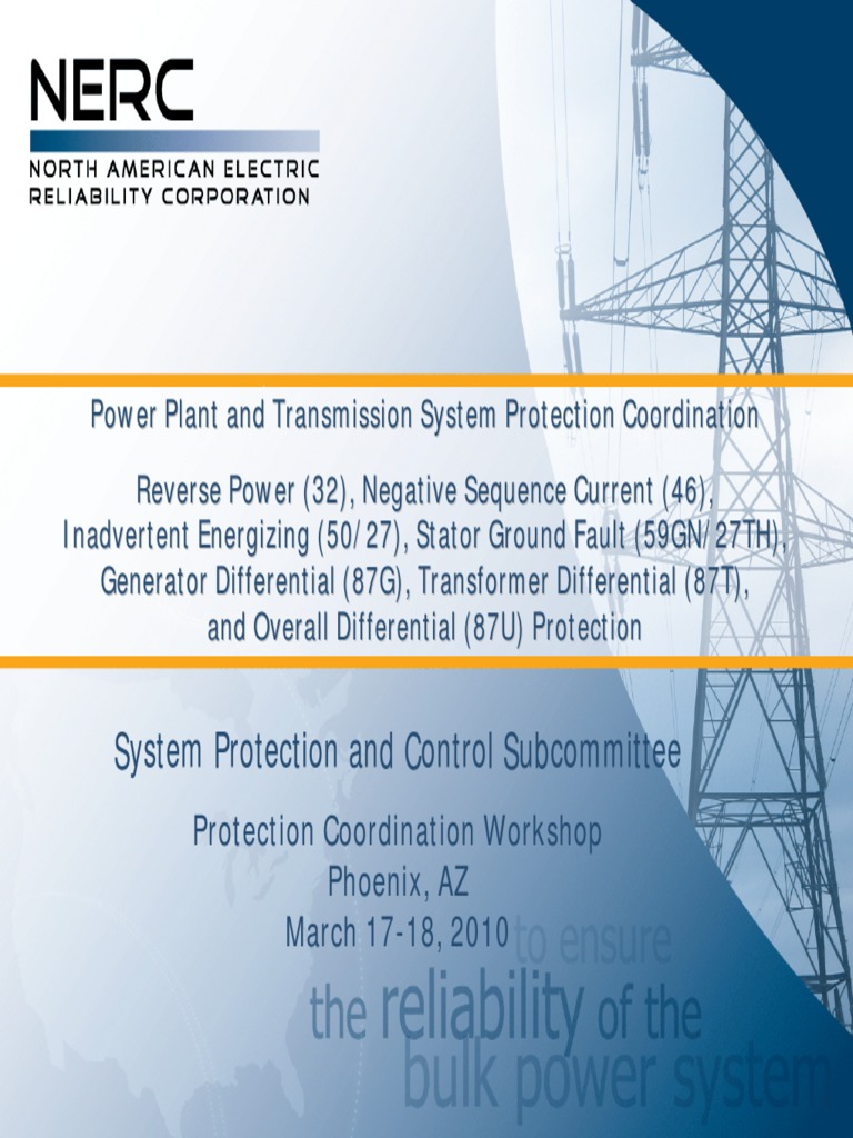 Protection Relay (NERC) PDF Relay Electric Power Transmission