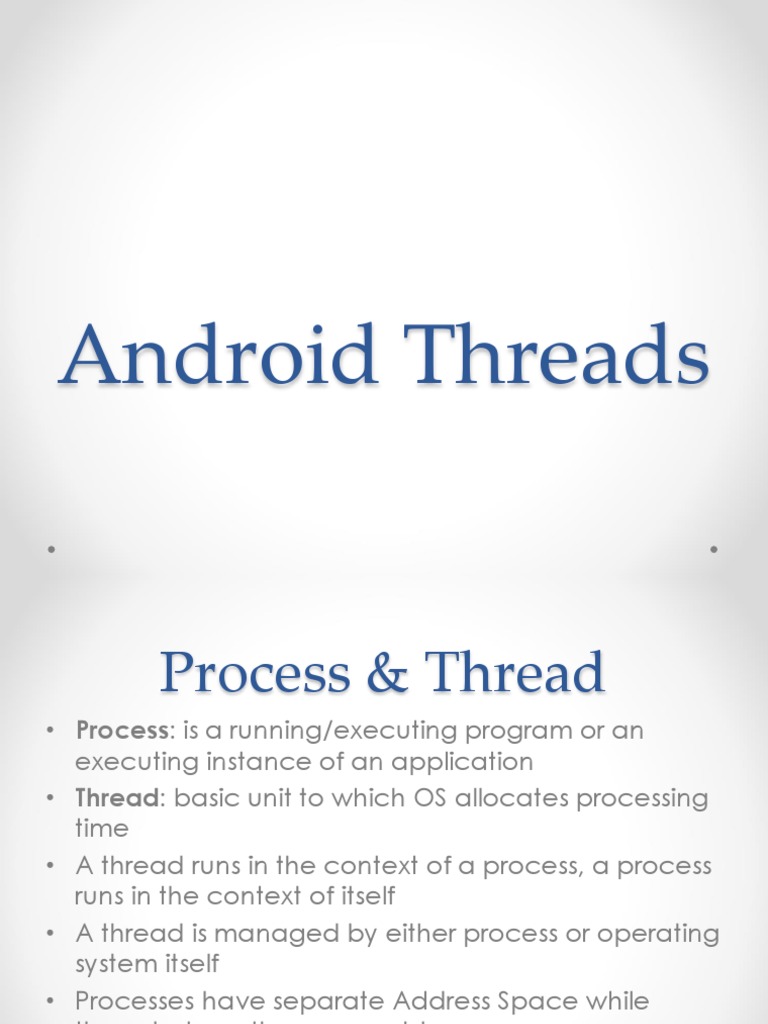 Threads in Android PDF Thread User Interface