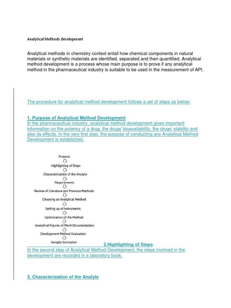 Analytical Method Development Steps | PDF | Analytical Chemistry ...