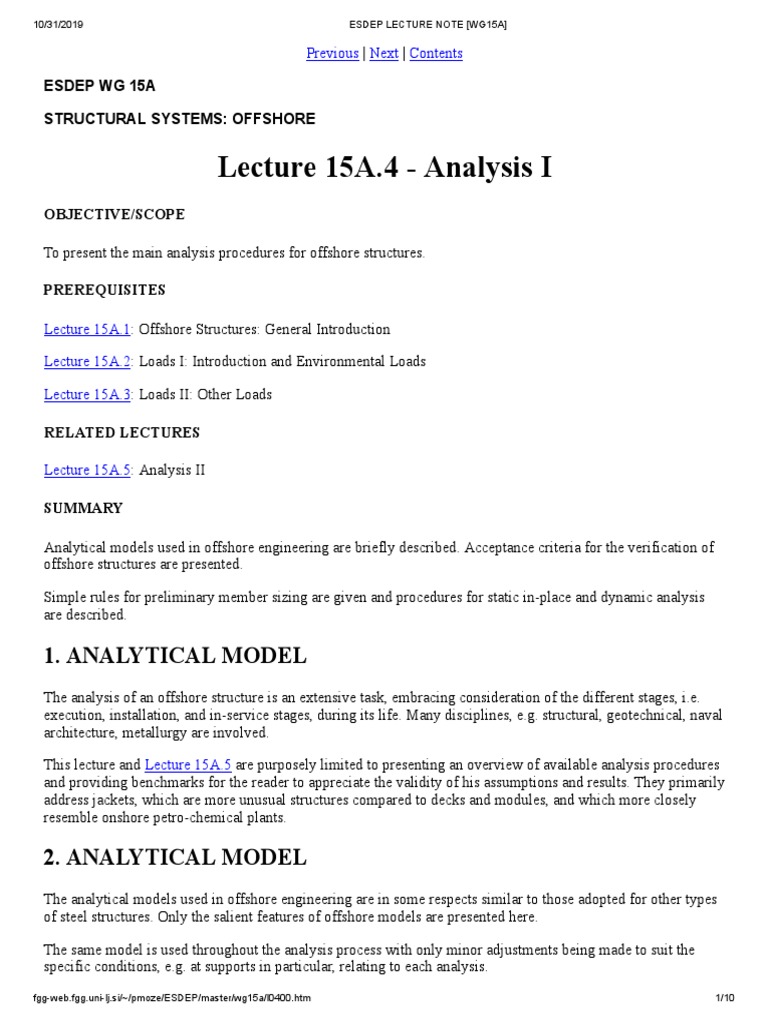 Offshore Structural Load Analysis | PDF | Normal Mode | Fluid Dynamics