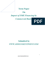Term Paper On Impact of SME Financing by Commercial Banks