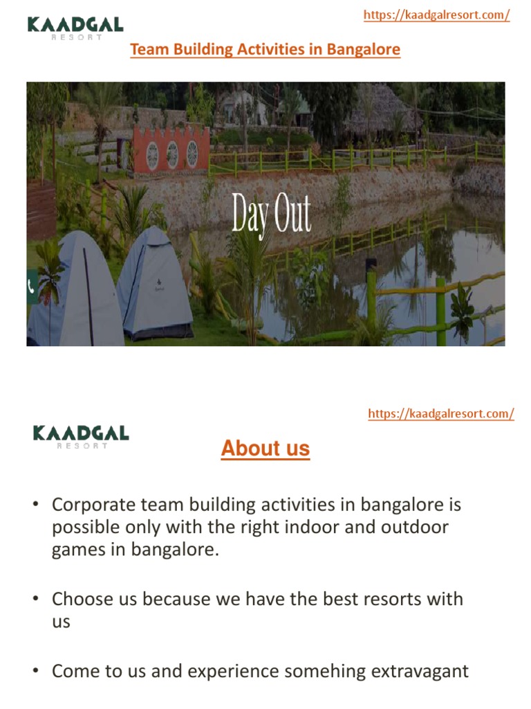 Team Building Activities in Bangalore - Kaadgal Resort | PDF