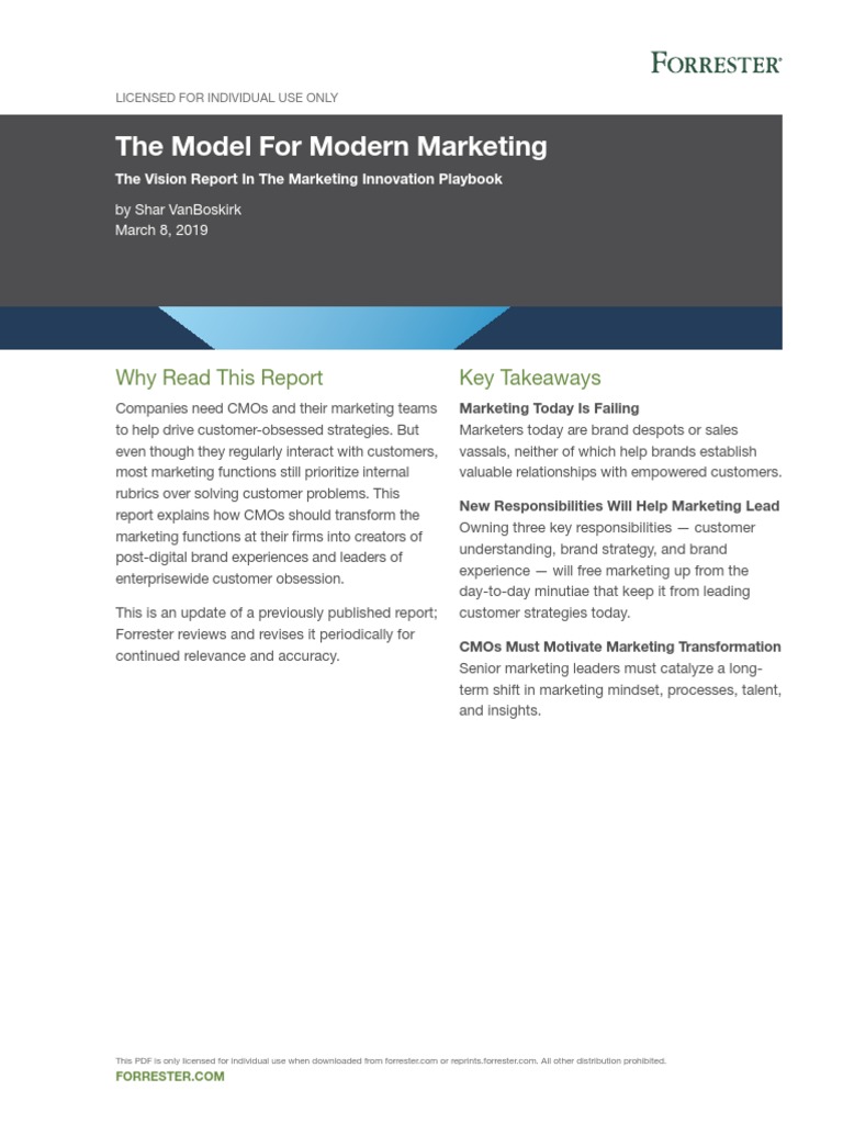 The Model For Modern Marketing | PDF | Customer Experience | Marketing