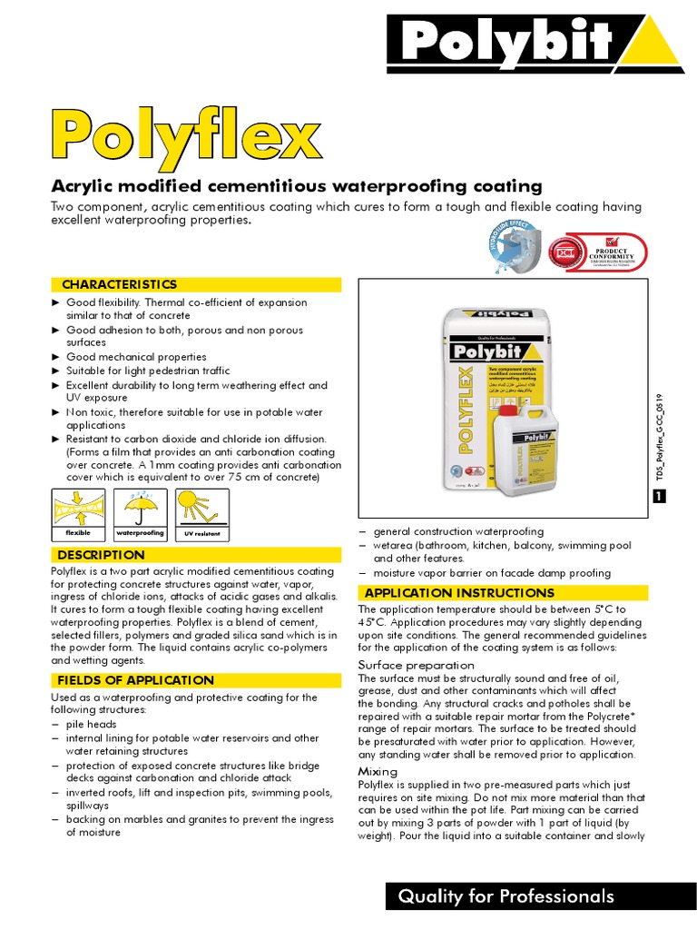 Polyflex Waterproofing Coating Guide | PDF | Concrete | Water