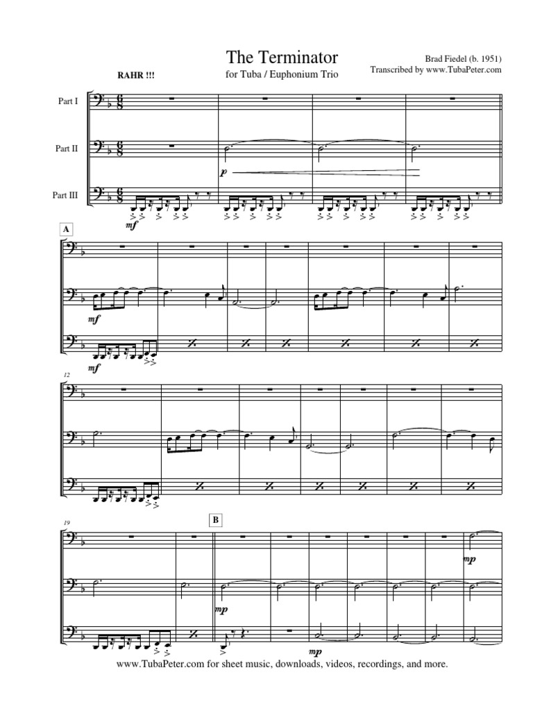 Terminator TubaTrio SCORE | PDF | Phonétique | Alphabet latin