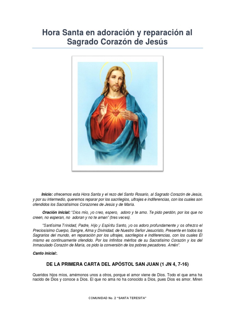 Hora Santa SAGRADO CORAZON DE JESUS | PDF | Amor | Oración
