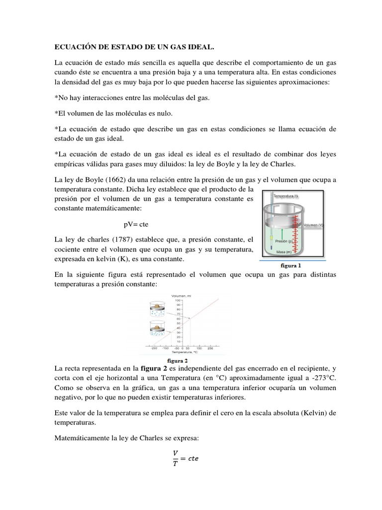 Ecuación de Estado de Un Gas Ideal | PDF | Gases | Estadísticas aplicadas