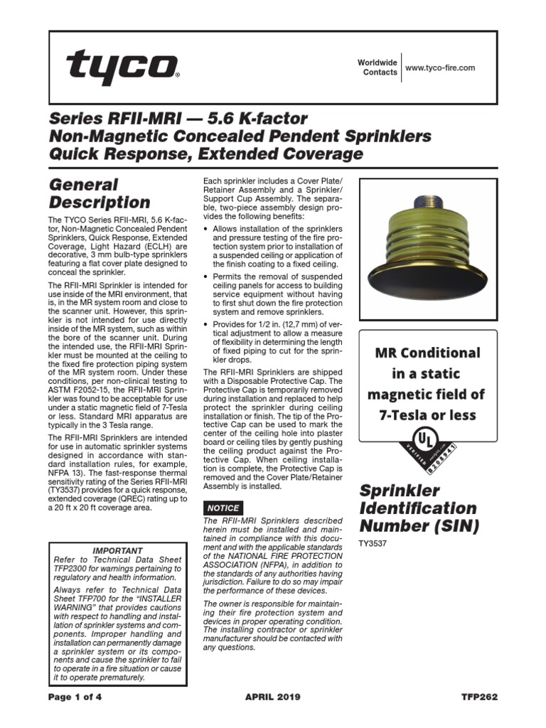 RFIIMRI 5.6 KFactor Non Sprinkler PDF Fire Sprinkler