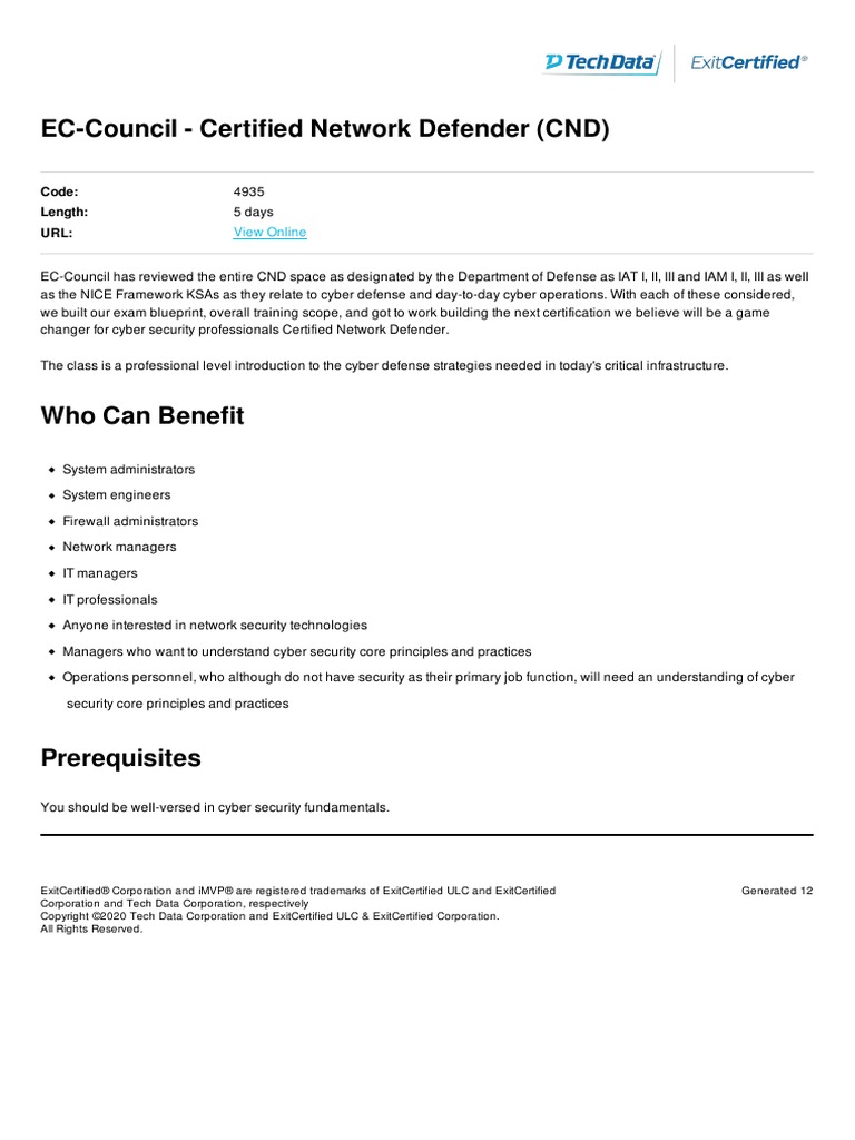 Certified Network Defender CND | PDF | Business | Computers