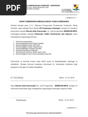 Surat Kebenaran Menjalankan Tugas Kewangan Lampiran 2-1.Doc