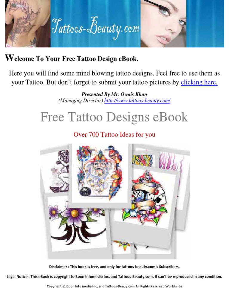 Free Tattoo Designs PDF | PDF | All Rights Reserved | Mass Media