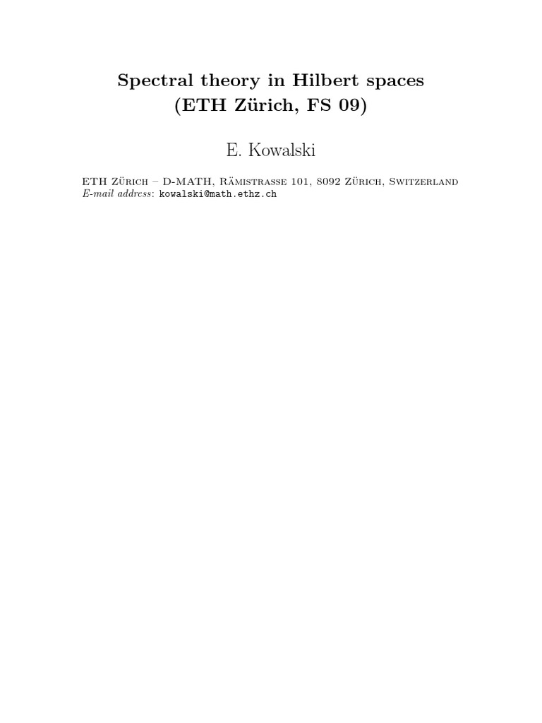 Spectral theory pdf pdf hilbert space spectral theory