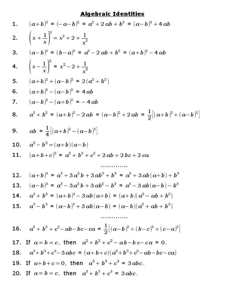 Maths Formulae Metric Geometry Universal Algebra