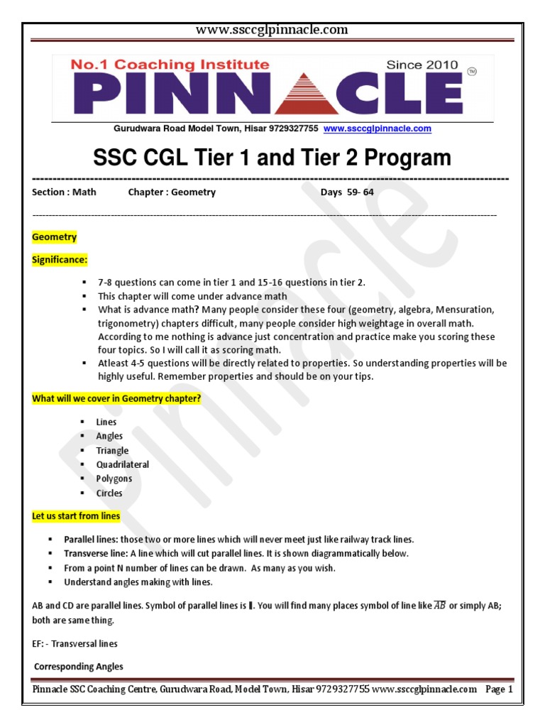 59 64 Days Geometry Questions 500 Series Advance Math PDF | PDF ...
