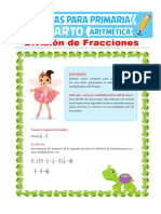División de Fracciones para Cuarto de Primaria PDF