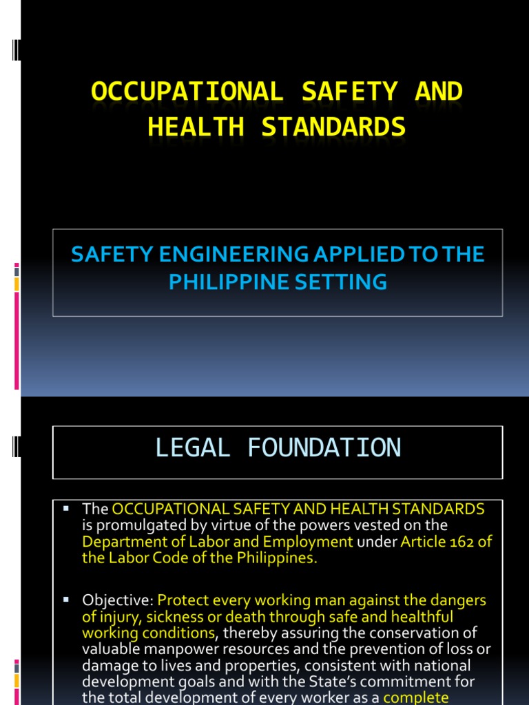 Guidelines Governing Occupational Safety and Health in the Construction