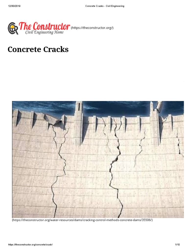 Concrete Cracks - Civil Engineering PDF | PDF | Mortar (Masonry) | Concrete