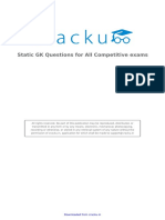 Static GK Questions For All Competitive Exams PDF