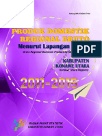 Produk Domestik Regional Bruto Kabupaten Konawe Utara Menurut Lapangan Usaha 2011 - 2015 Tahun Dasar 2010