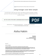 Cover Letter Examples by Real People - Sheraton Marketing Manager Cover Letter Sample - Kickresume