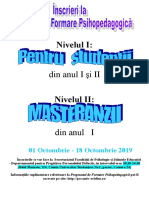 Afis inscrieri Nivel I, II si Calendar - STUDENTI SI MASTERANZI.doc