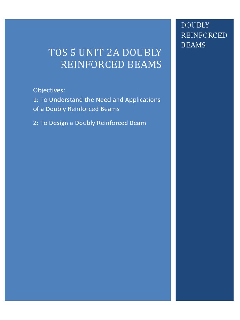 Design of Doubly Reinforced Beams | PDF | Beam (Structure) | Reinforced ...