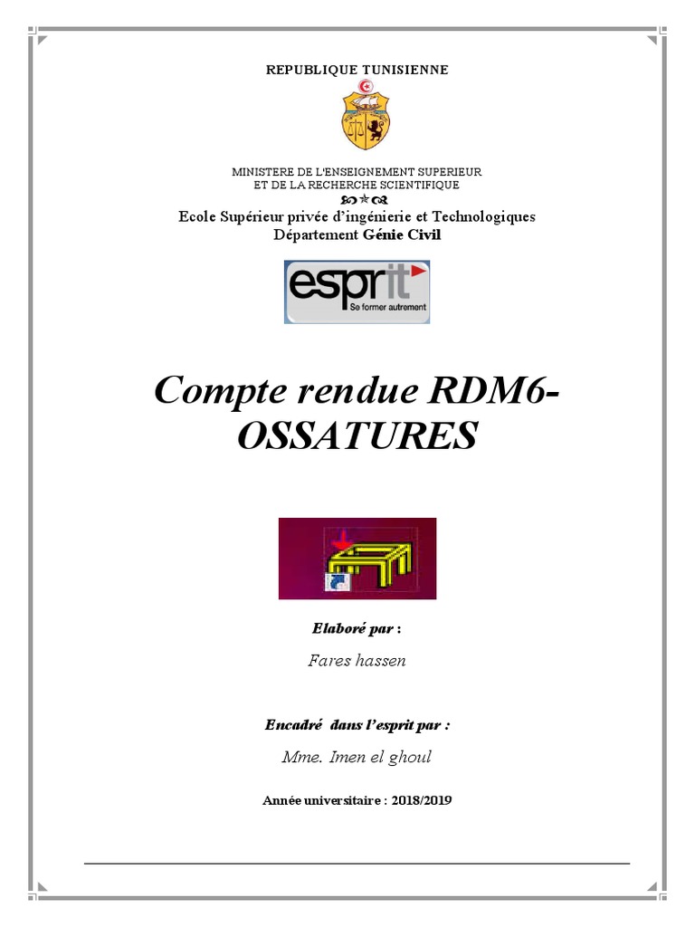 Compte Rendu RDM6 Ossatures Génie Civil | PDF