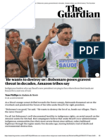 He wants to destroy us'_ Bolsonaro poses gravest threat in decades, Amazon tribes say