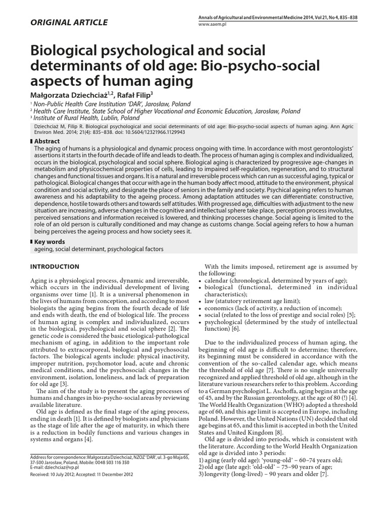 Biological Psychological PDF | PDF | Ageing | Old Age