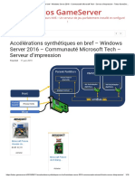 Accélérations Synthétiques en Bref - Windows Server 2016 - Communauté Microsoft Tech - Serveur D'impression - Tutos GameServer