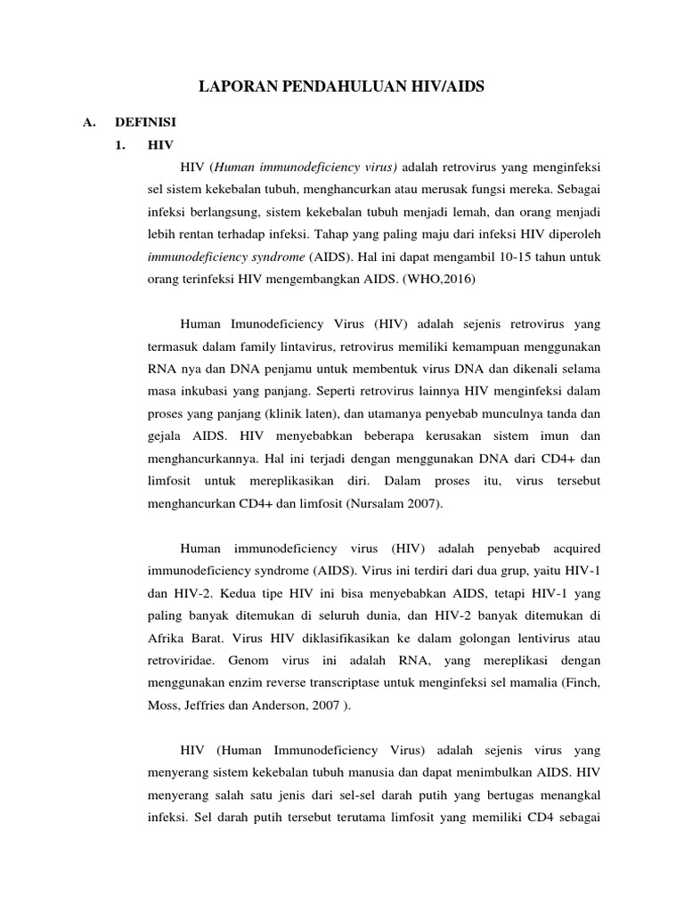 Laporan Pendahuluan Hiv | PDF