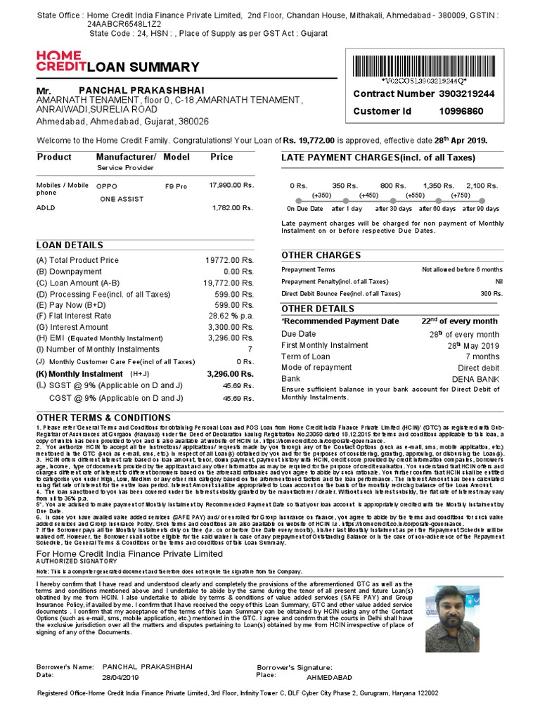 Home Credit Customer Care Gujarat