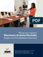 Manual Elecciones Juntas Vecinales Dirigido Municipalidades Distritales