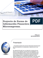 Proyecto de Norma de Información Financiera para las Microempresas
