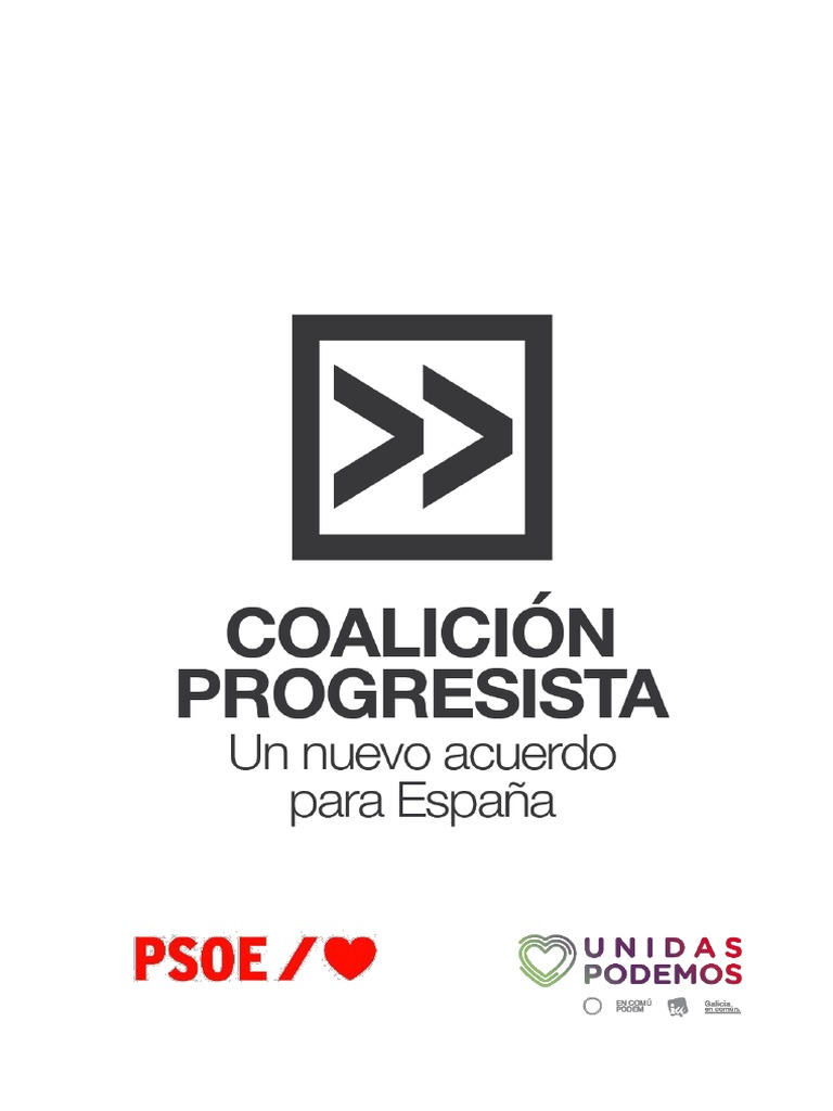 Coalición Progresista. Un Nuevo Acuerdo para España PDF Desempleo