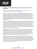 EZ Comfort Air Conditioning & Heating Announces That the Best Time for AC Repair is Now