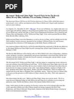 4th Annual "Hollywood China Night" Oscars® Party Set for The Beverly Hilton, Beverly Hills, California, USA on Sunday, February 9, 2020