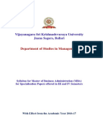 MBA III & IV Semester Specialization Papers