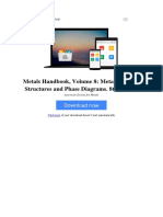 Metals Handbook Volume 8 Metallography Structures and Phase Diagrams 8th Edition by American Society For Metals B000uy6k8w