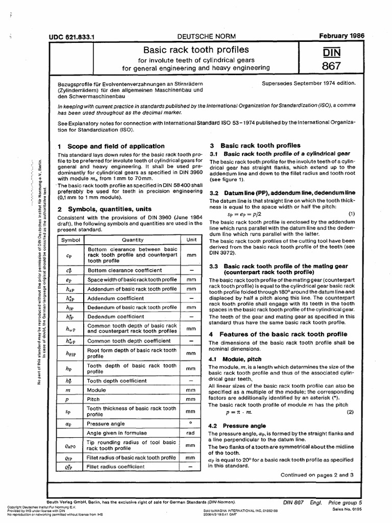 Din 867 1986 PDF | PDF