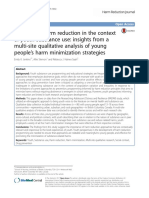 Developing Harm Reductionin The Context of Youth Substance Use - Insights From A Multi-Site Qualitative Analysis of Young People S Harm Minimization Strategies