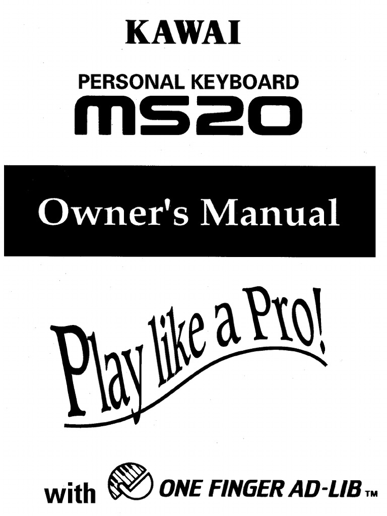 Kawai MS20 Personal Keyboard Manual PDF