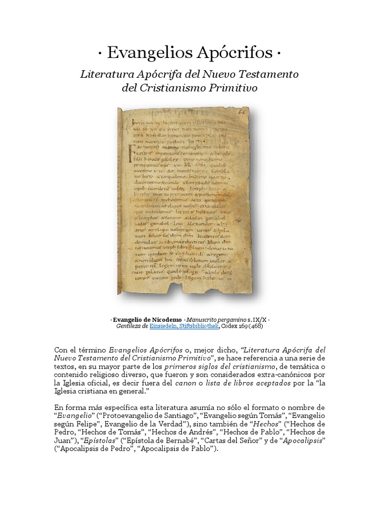 Evangelios Apócrifos Literatura Apócrifa Del Nuevo Testamento Del ...