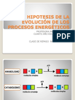 HIPOTESIS DE LA EVOLUCIÓN DE LOS PROCESOS ENERGÉTICOS Repaso