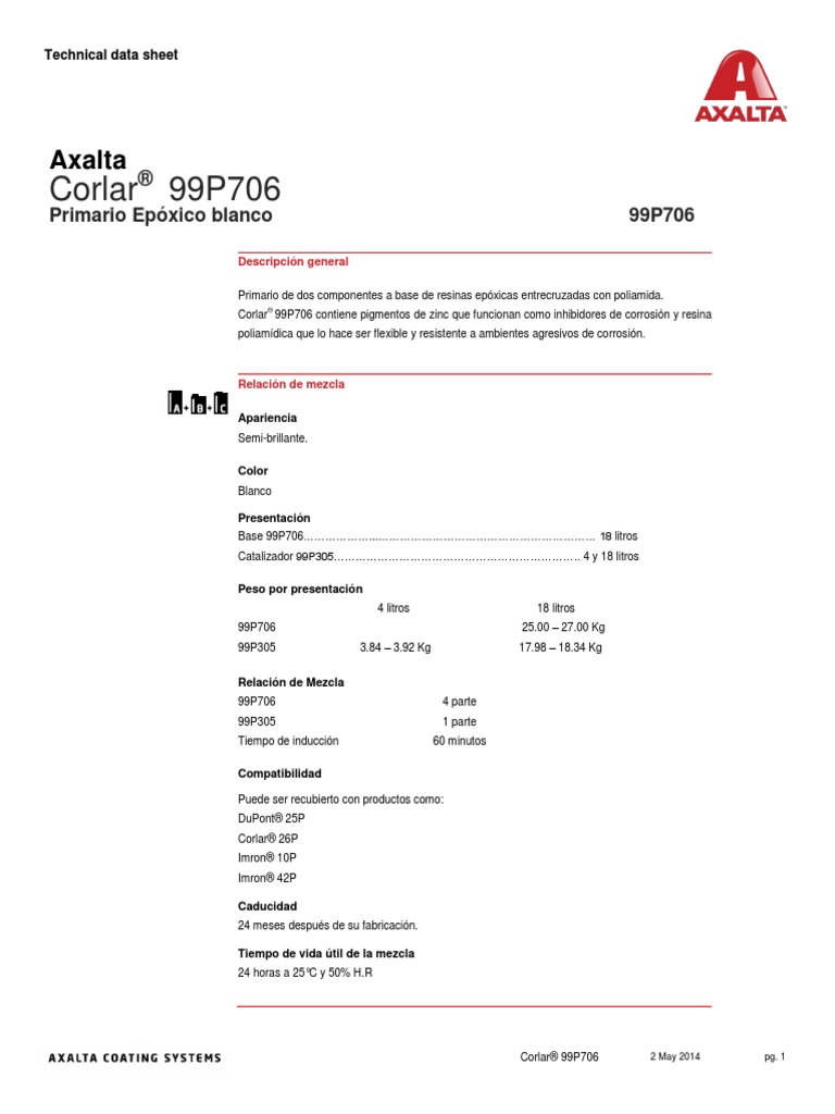 Ficha Técnica Corlar 99P706 | PDF | Epoxy | Aluminio