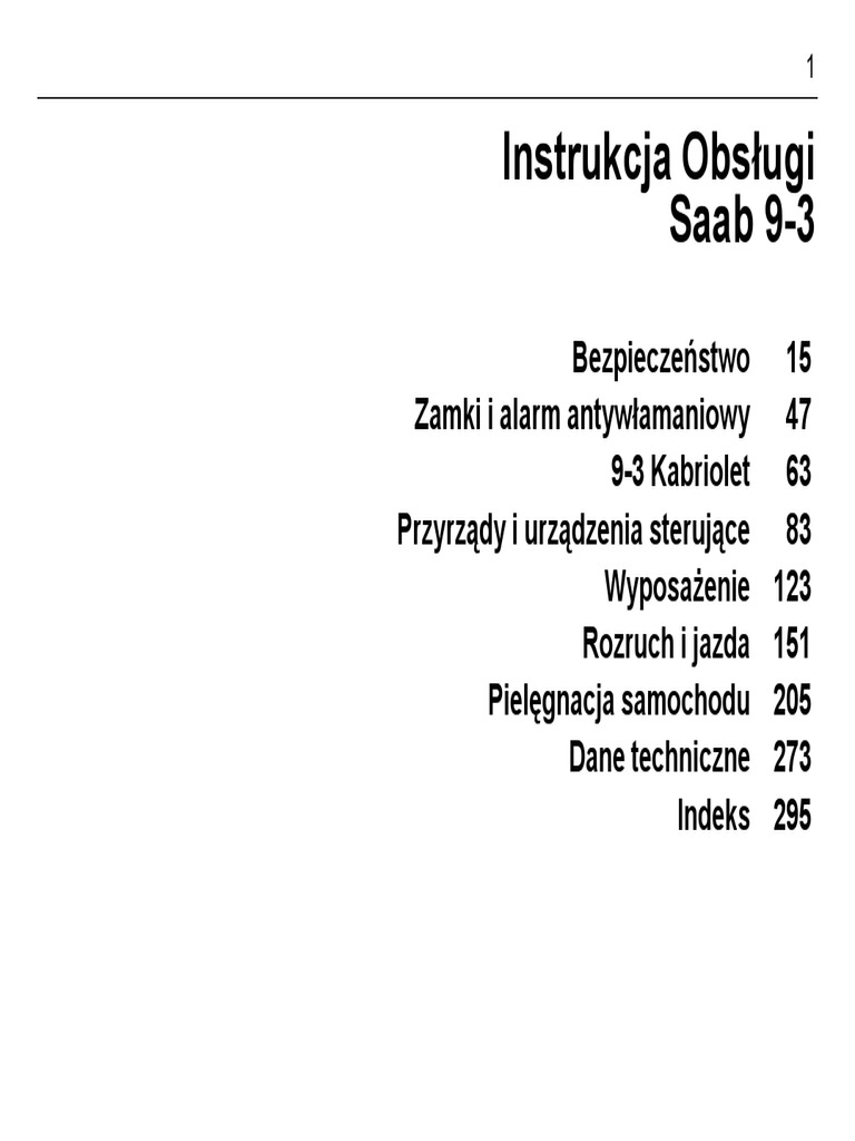 Saab 9 3 Instrukcja Obsługi Pl
