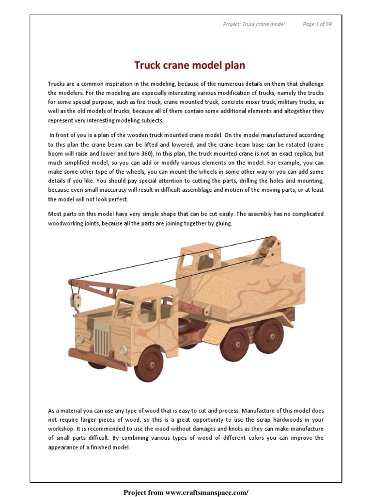 Truck Crane Model Plan PDF | PDF | Art | Computers