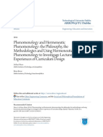 Phenomenology and Hermeneutic Phenomenology - The Philosophy The PDF